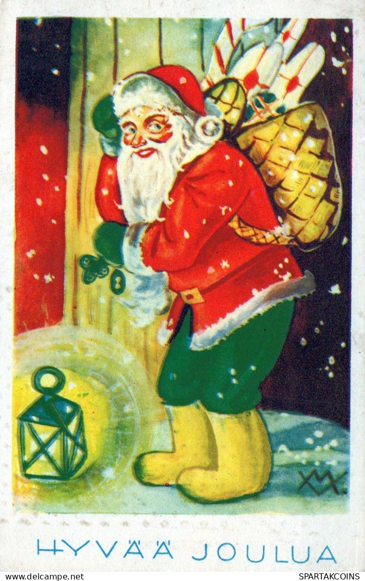 SANTA CLAUS Happy New Year Christmas Vintage Postcard CPSMPF #PKG299.GB - Santa Claus