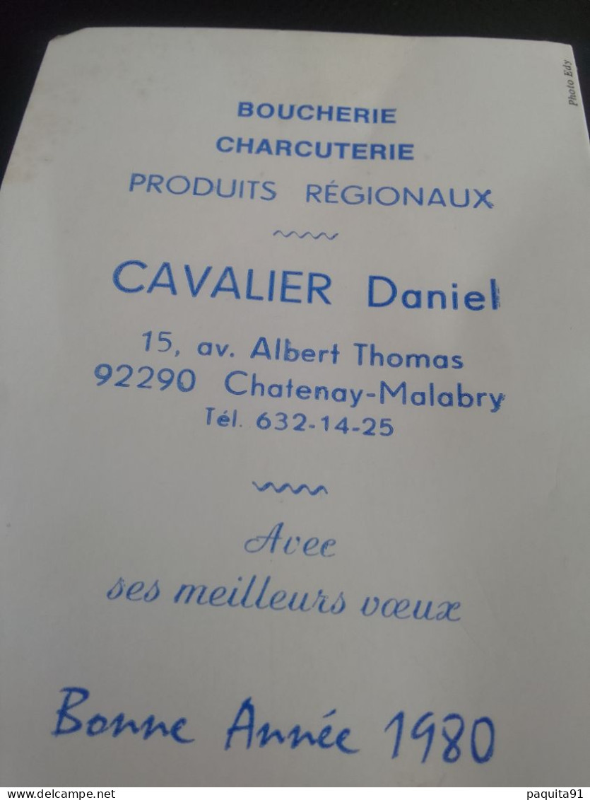 Calendrier De Poche 1980, Boucherie Daniel Cavalier à Chatenay Malabry, Chardon - Petit Format : 2001-...