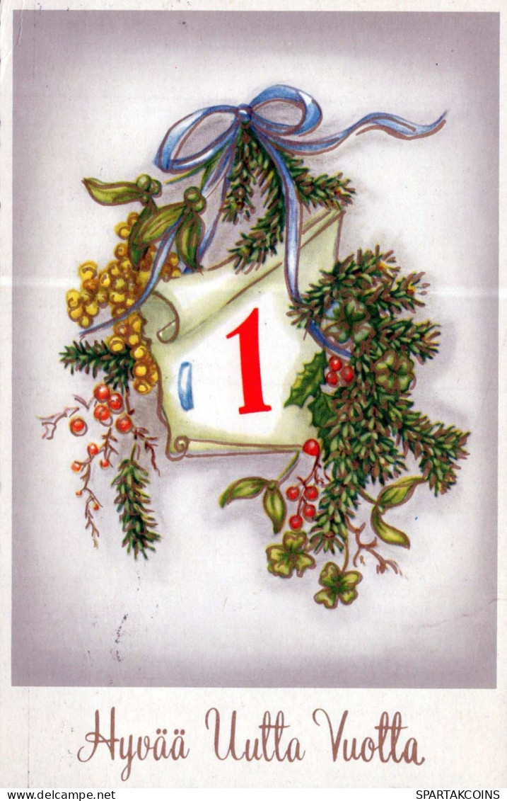 Happy New Year Christmas Vintage Postcard CPSMPF #PKD681.GB - New Year