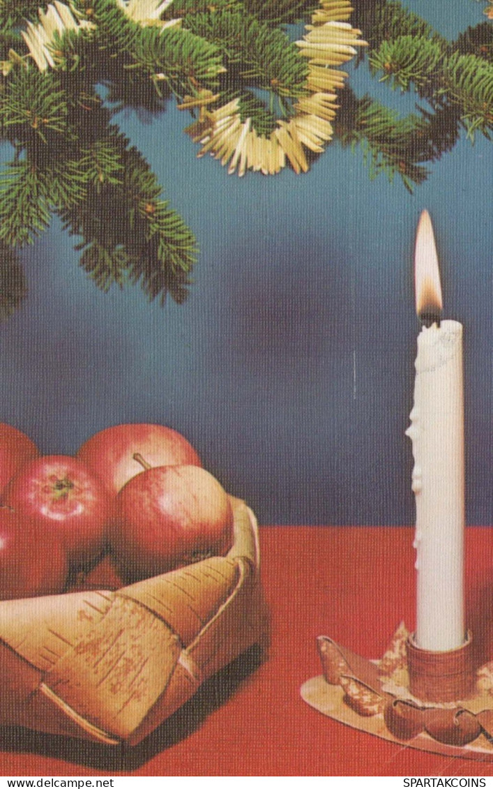 Happy New Year Christmas CANDLE Vintage Postcard CPSMPF #PKD187.GB - New Year