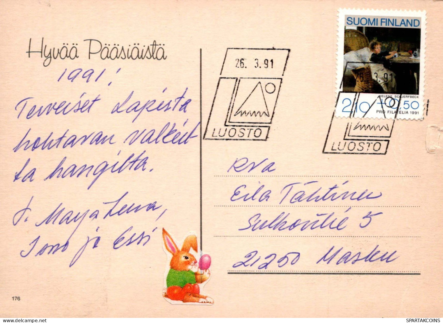 EASTER CHICKEN EGG Vintage Postcard CPSM #PBP004.GB - Easter