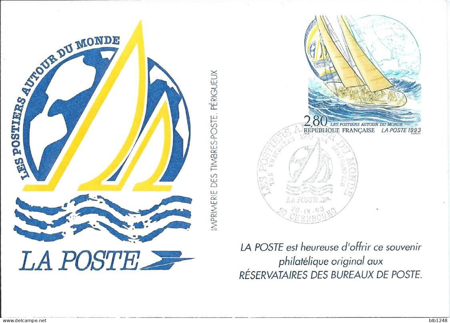 Document De La Poste 1993 Les Postiers Autour Du Monde - Documents Of Postal Services