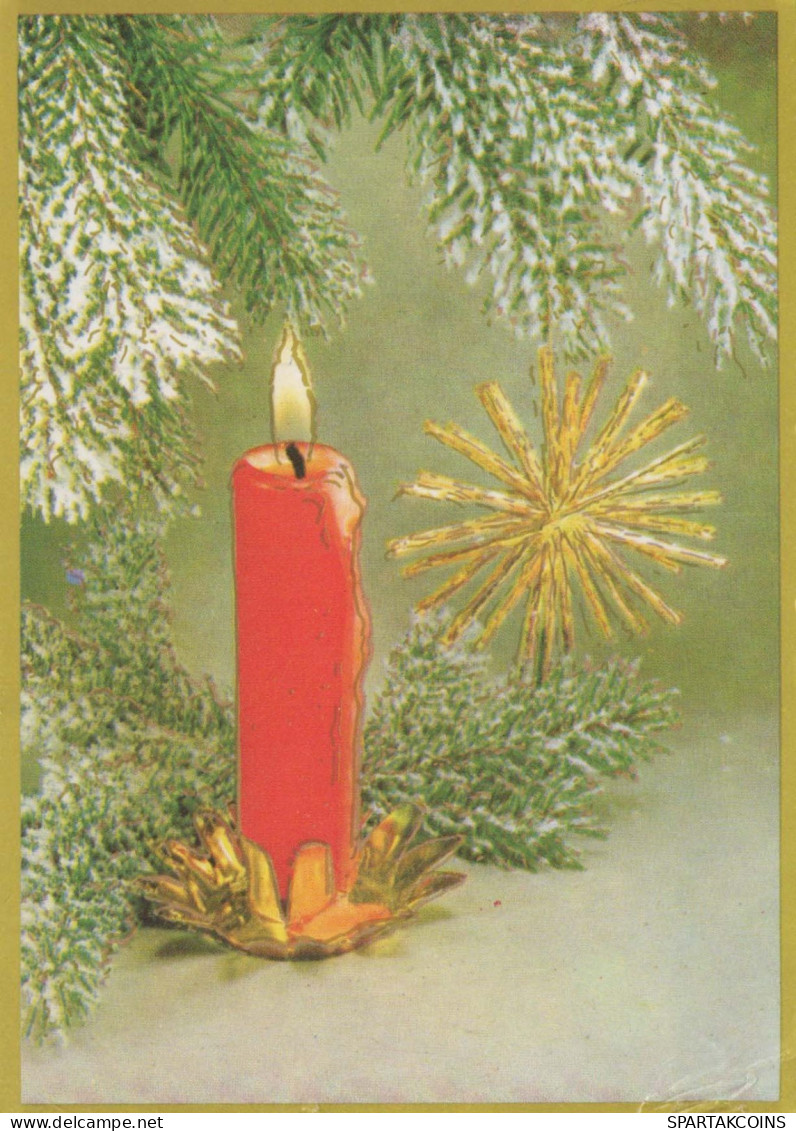 Happy New Year Christmas CANDLE Vintage Postcard CPSM #PBN689.GB - Nieuwjaar