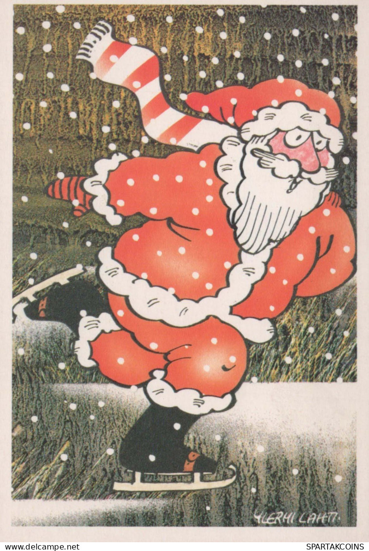 SANTA CLAUS Happy New Year Christmas Vintage Postcard CPSM #PBL059.GB - Santa Claus