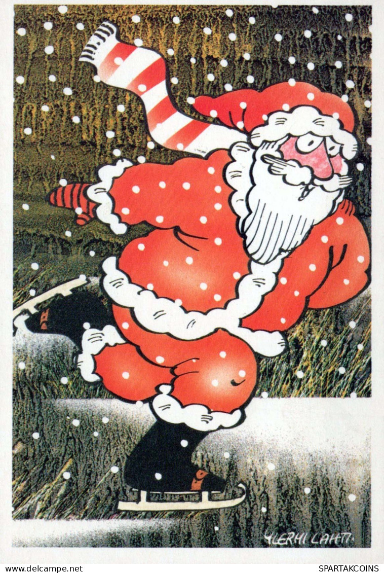 SANTA CLAUS Happy New Year Christmas Vintage Postcard CPSM #PBL059.GB - Santa Claus