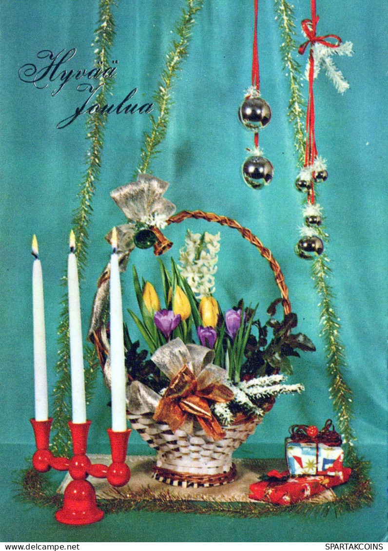 Happy New Year Christmas CANDLE Vintage Postcard CPSM #PAW256.GB - Neujahr
