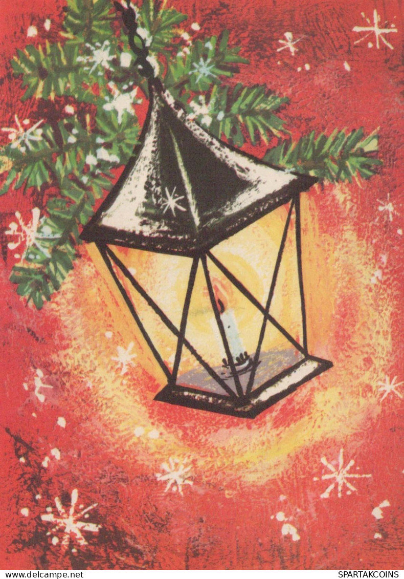 Happy New Year Christmas CANDLE Vintage Postcard CPSM #PAW016.GB - Año Nuevo