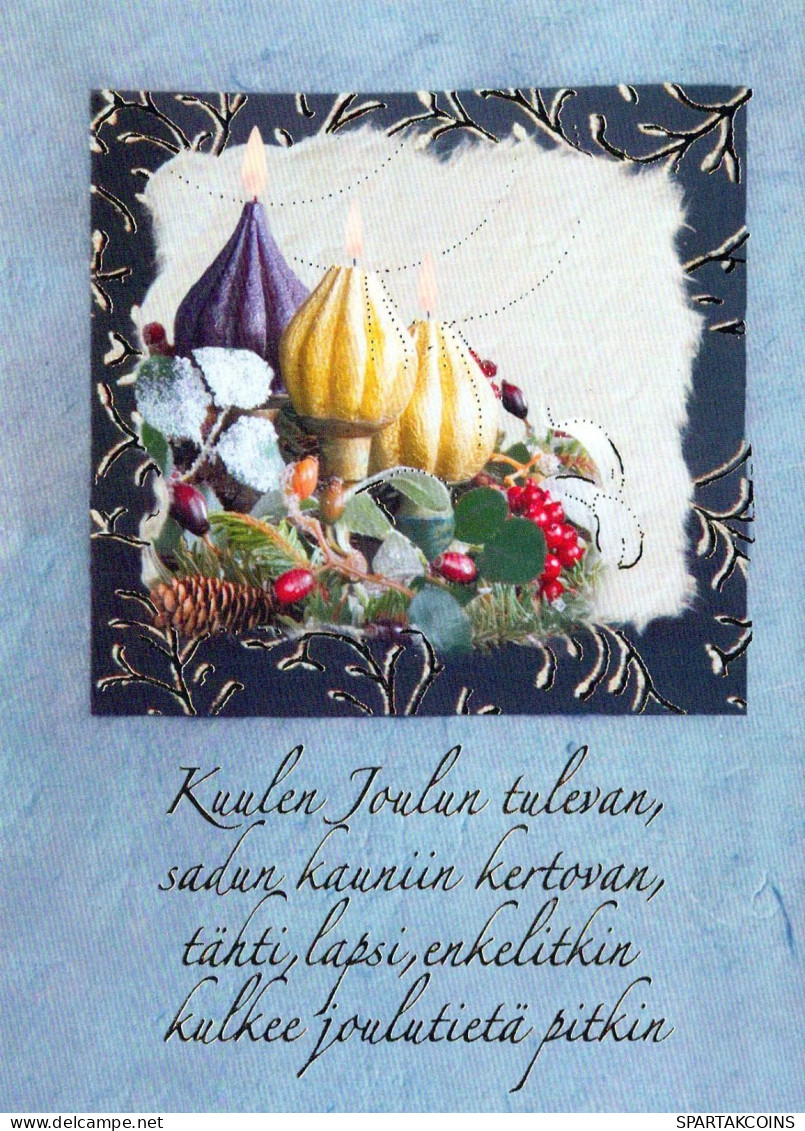 Happy New Year Christmas CANDLE Vintage Postcard CPSM #PAW136.GB - New Year