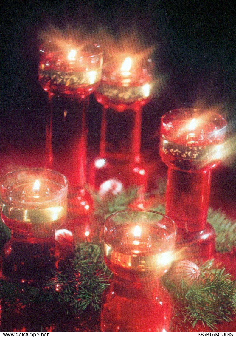 Happy New Year Christmas CANDLE Vintage Postcard CPSM #PAW076.GB - Neujahr