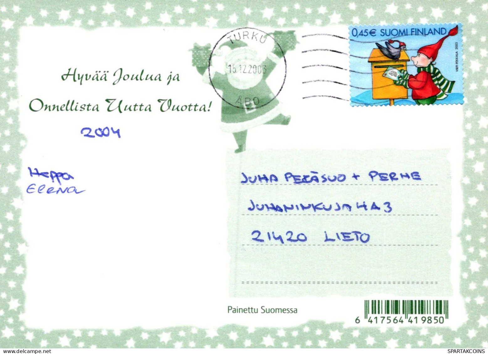 Happy New Year Christmas GNOME Vintage Postcard CPSM #PAU429.GB - Neujahr
