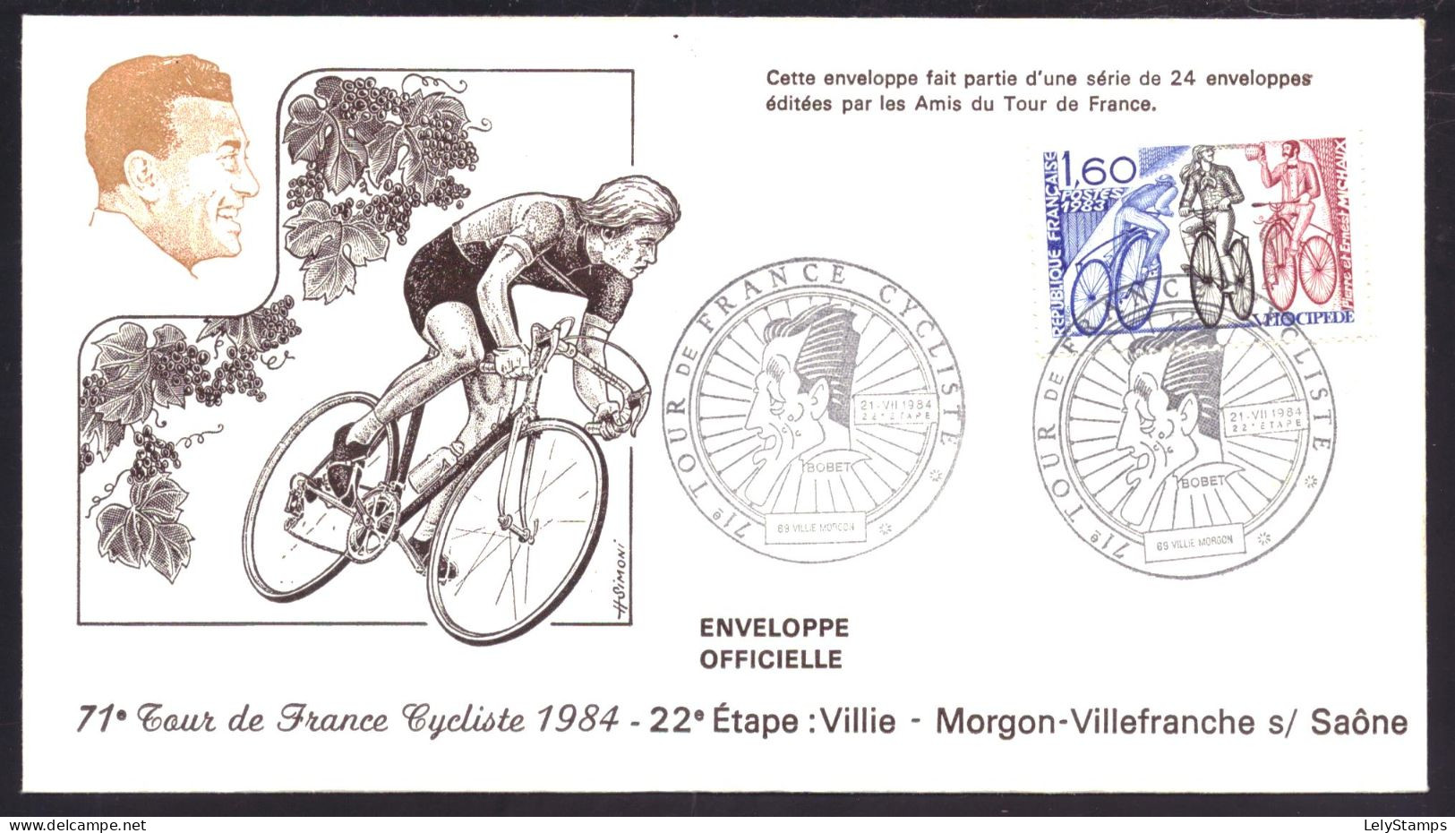 Frankrijk / France / Frankreich Mi. 2413 Yv. 2290 FDC No Adress Tour De France (1984) - 1980-1989