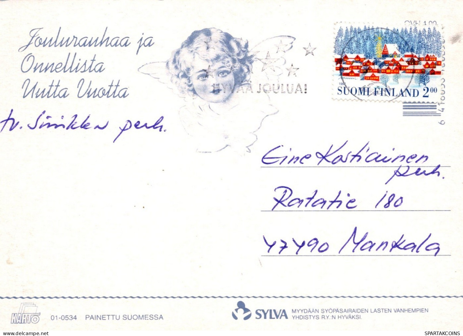 ANGEL CHRISTMAS Holidays Vintage Postcard CPSM #PAJ290.GB - Engel