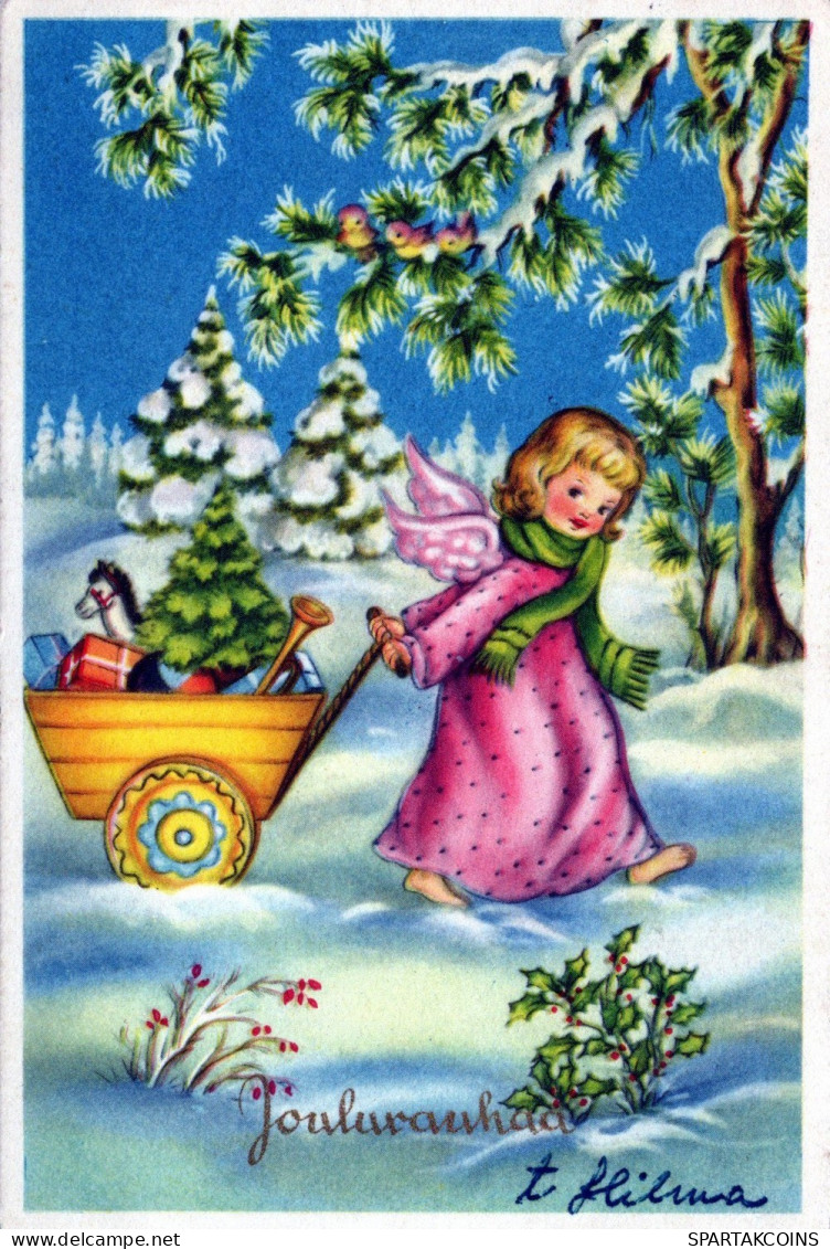 ANGEL CHRISTMAS Holidays Vintage Postcard CPSM #PAH147.GB - Angels