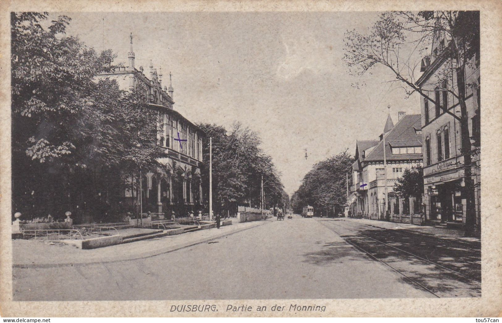 DUISBURG   -   RHEINLAND-WESTFALLEN  -  DEUTSCHLAND  -   ANSICHTKARTE  1921  -  PARTIE  AN  DER  MONNING. - Duisburg