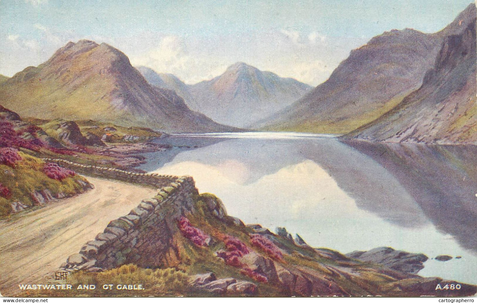 England Wastwater & GT Gable Artwork Signed E.H Thompson Lakeland Picturesque Scenery - Andere & Zonder Classificatie