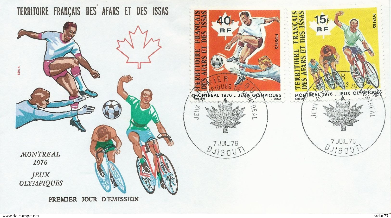 Enveloppe 1er Jour FDC Afars Et Issas N°432/433 Jeux Olympiques De Montréal - Djibouti - 07/07/1976 - Covers & Documents