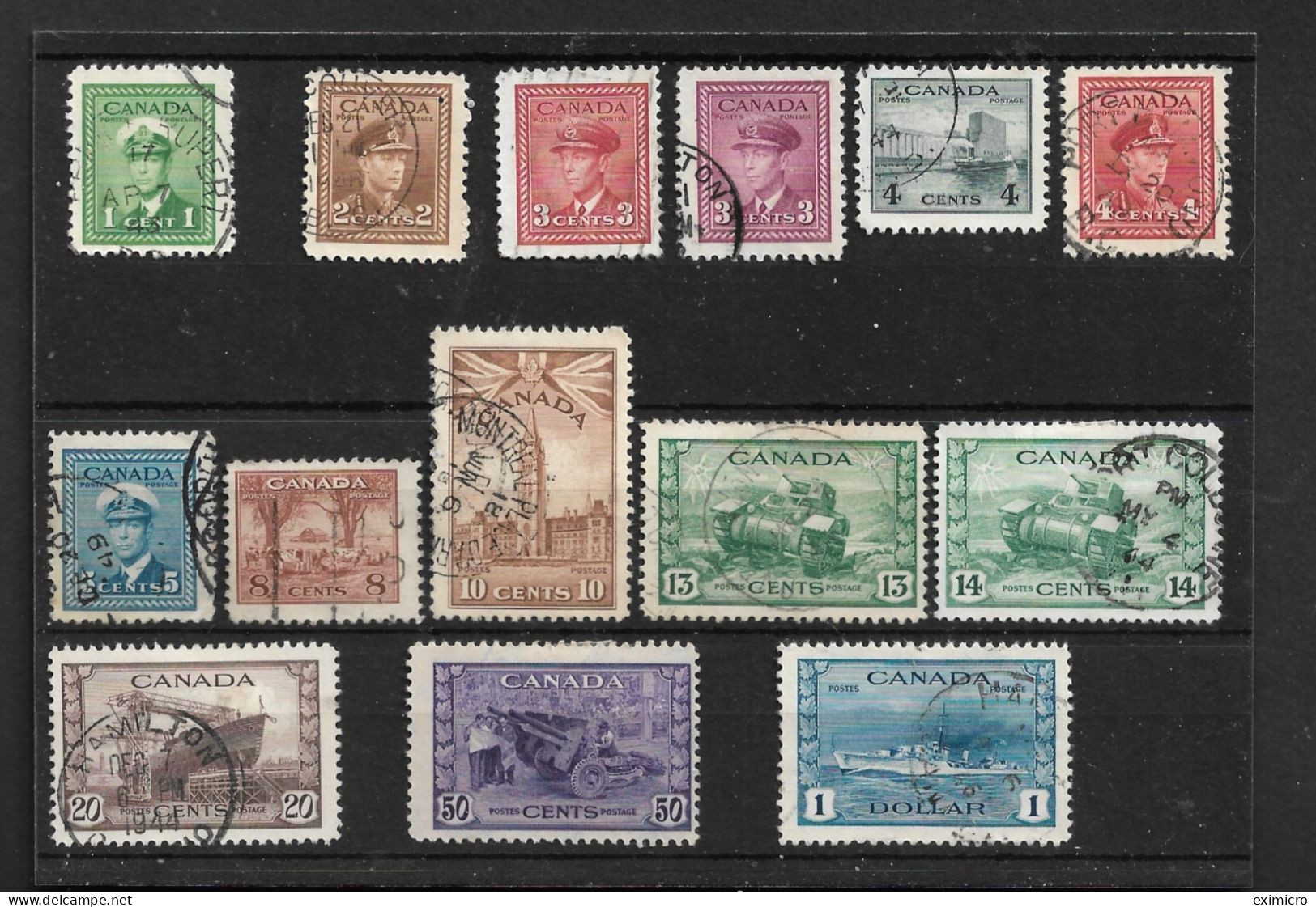 CANADA 1942 - 1948 SET SG 375/388 FINE USED Cat £40 - Gebraucht