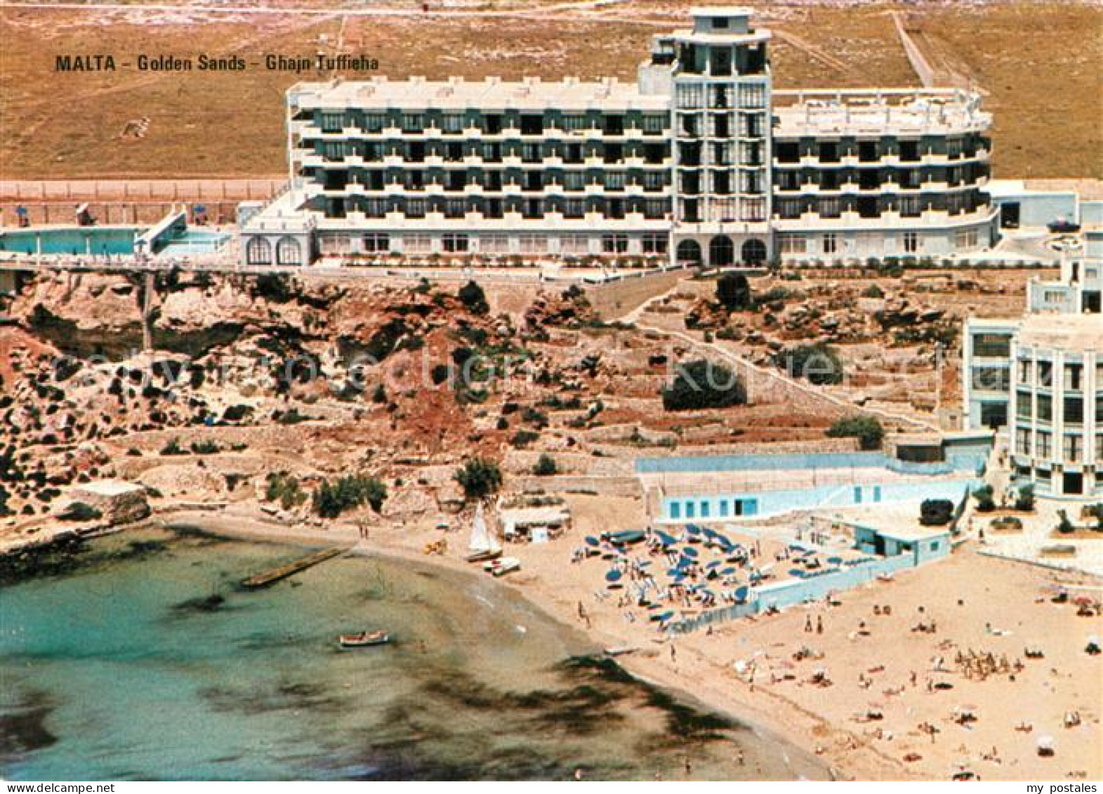 73577715 Malta Golden Sands Ghajn Tuffieha Beach Aerial View Malta - Malta