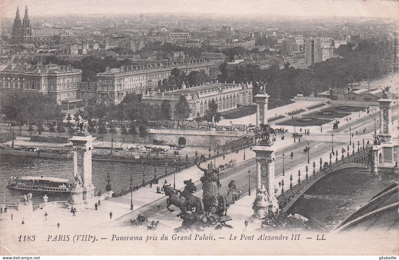 75 - PARIS 07  - Panorama Pris Du Grand Palais - Le Pont Alexandre III - Paris (07)