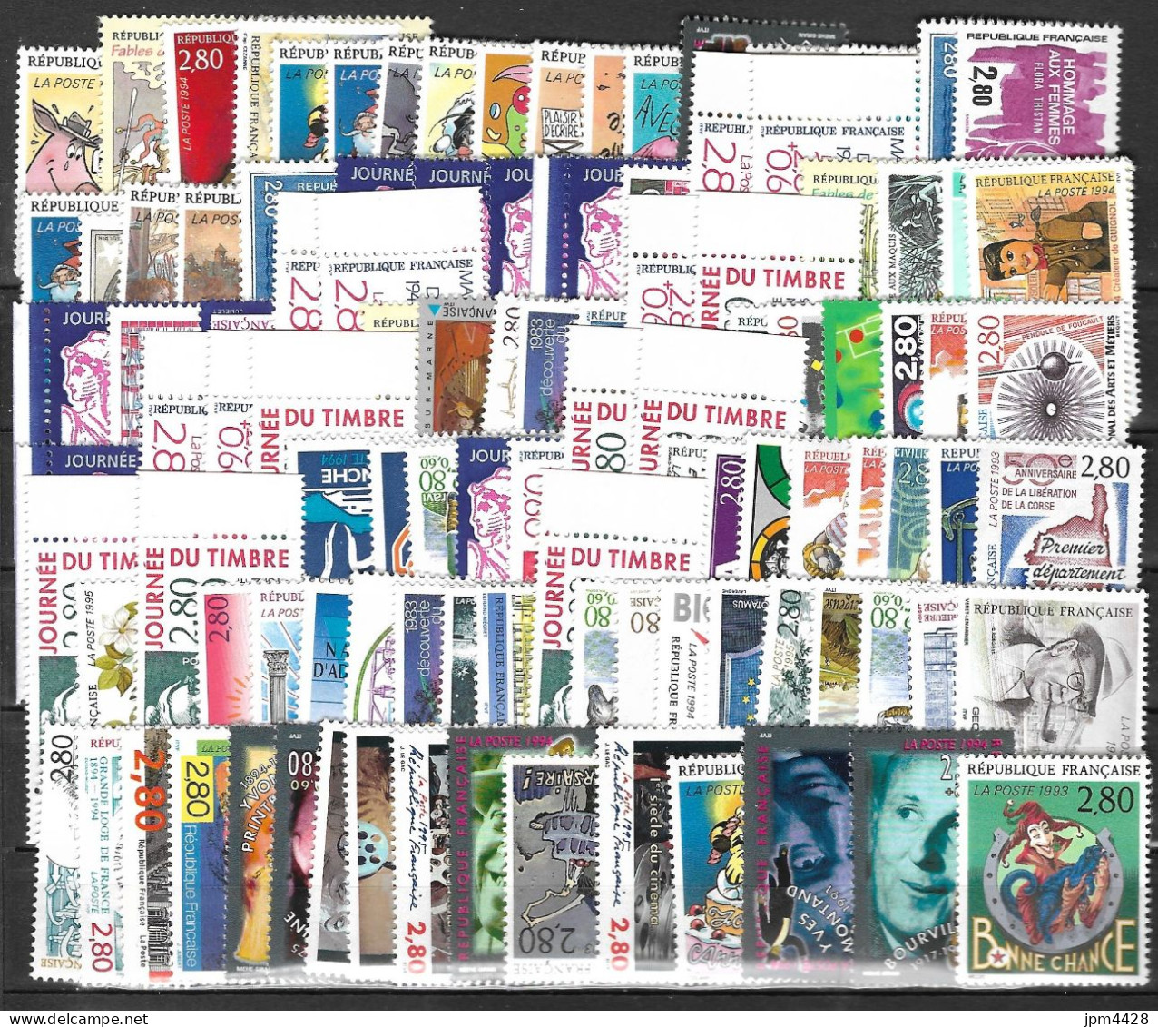 France - Lot Vrac De Timbres Neufs** En FF - VF 313.60FF Soit 48€ -  Pour Affra. .courrier - 112TP = 2.80FF - Lots & Kiloware (mixtures) - Max. 999 Stamps