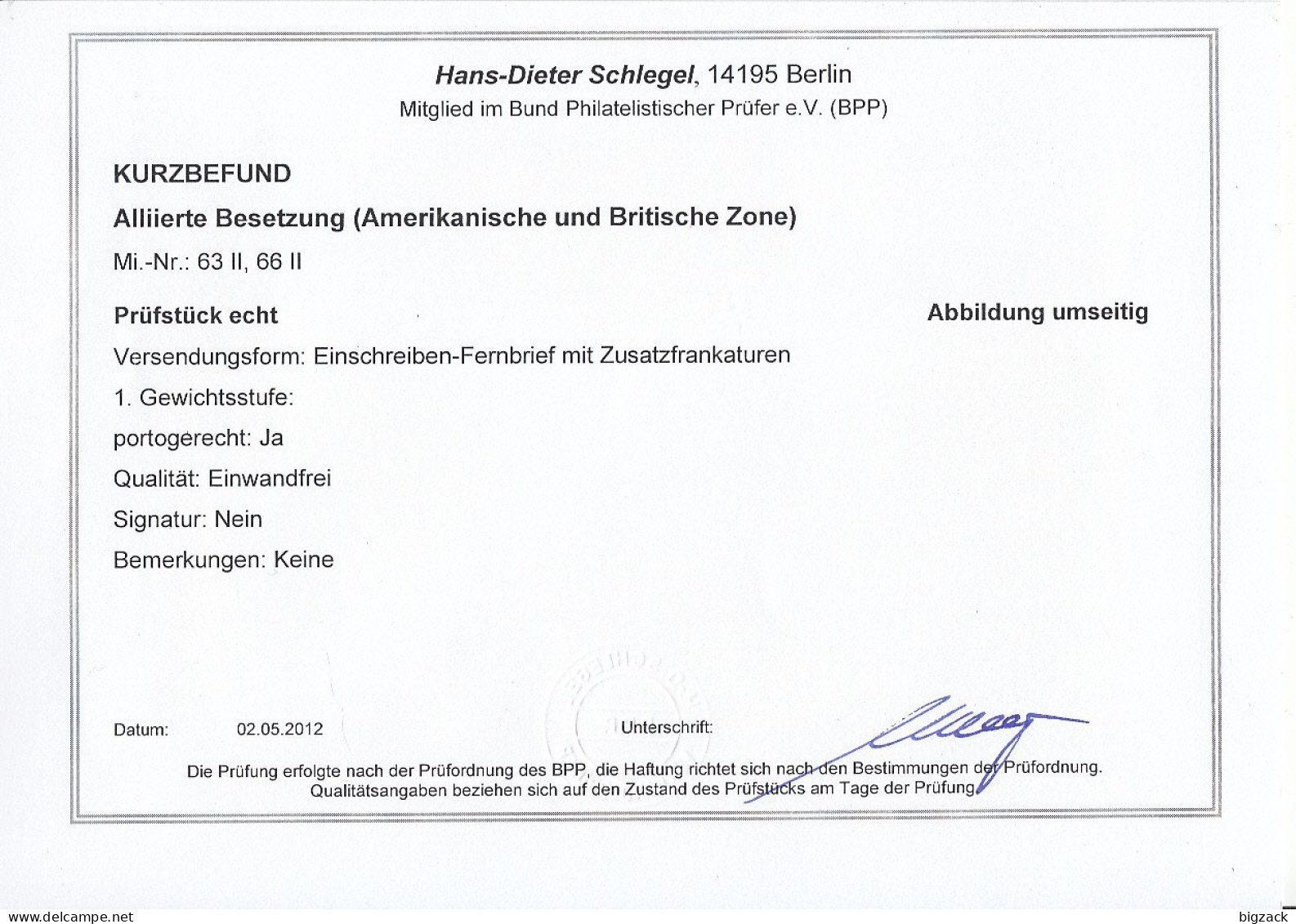 Bizone R-Brief Mif Minr.2x 36I, 63II, 66II Bottrop 5.8.48 Mit Befund Schlegel BPP Gel. Nach Ludwigsburg - Brieven En Documenten