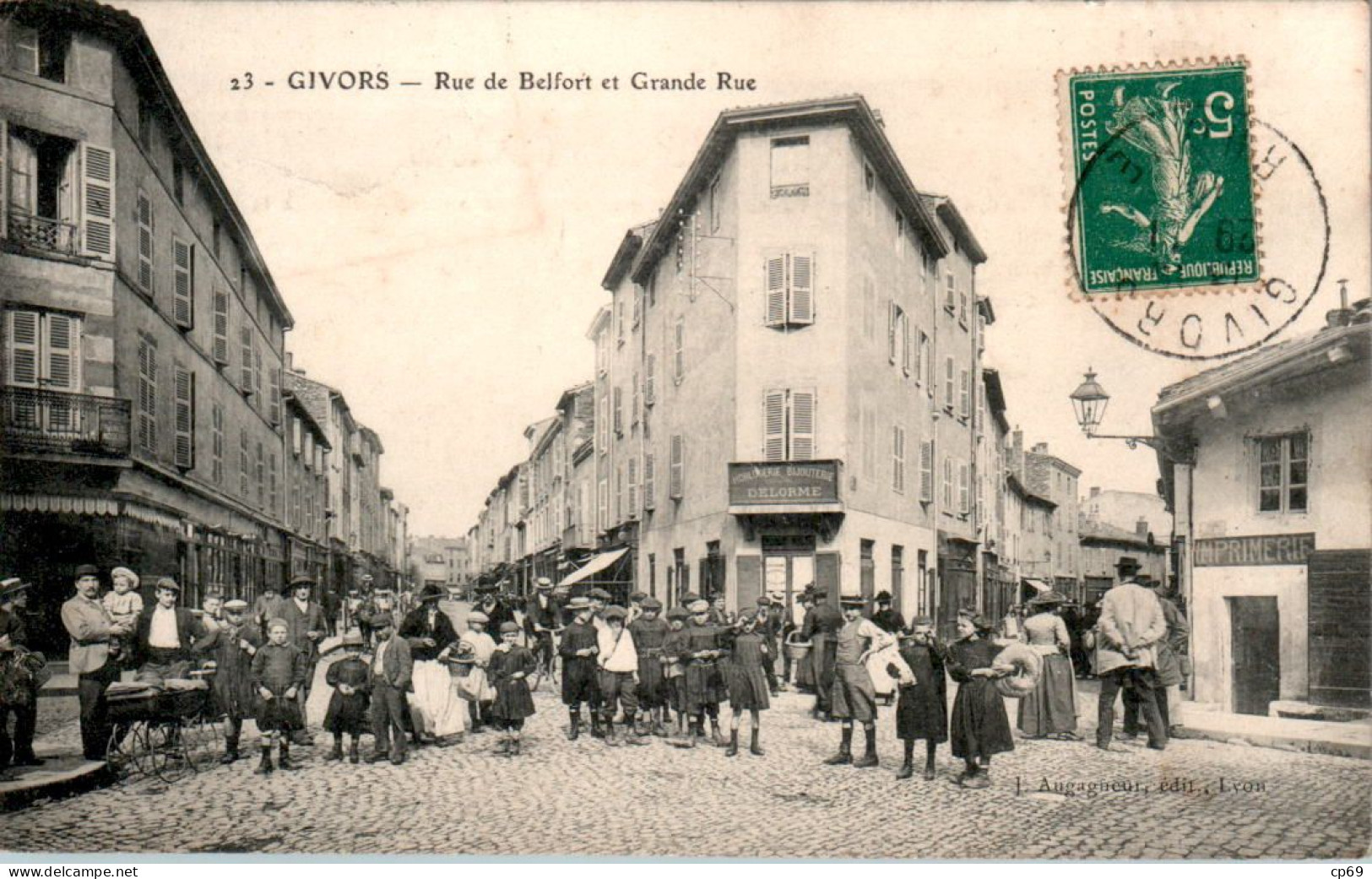 Givors Rue De Belfort Et Grande Rue Rhône 69700 N°23 Cpa Voyagée En B.Etat - Givors