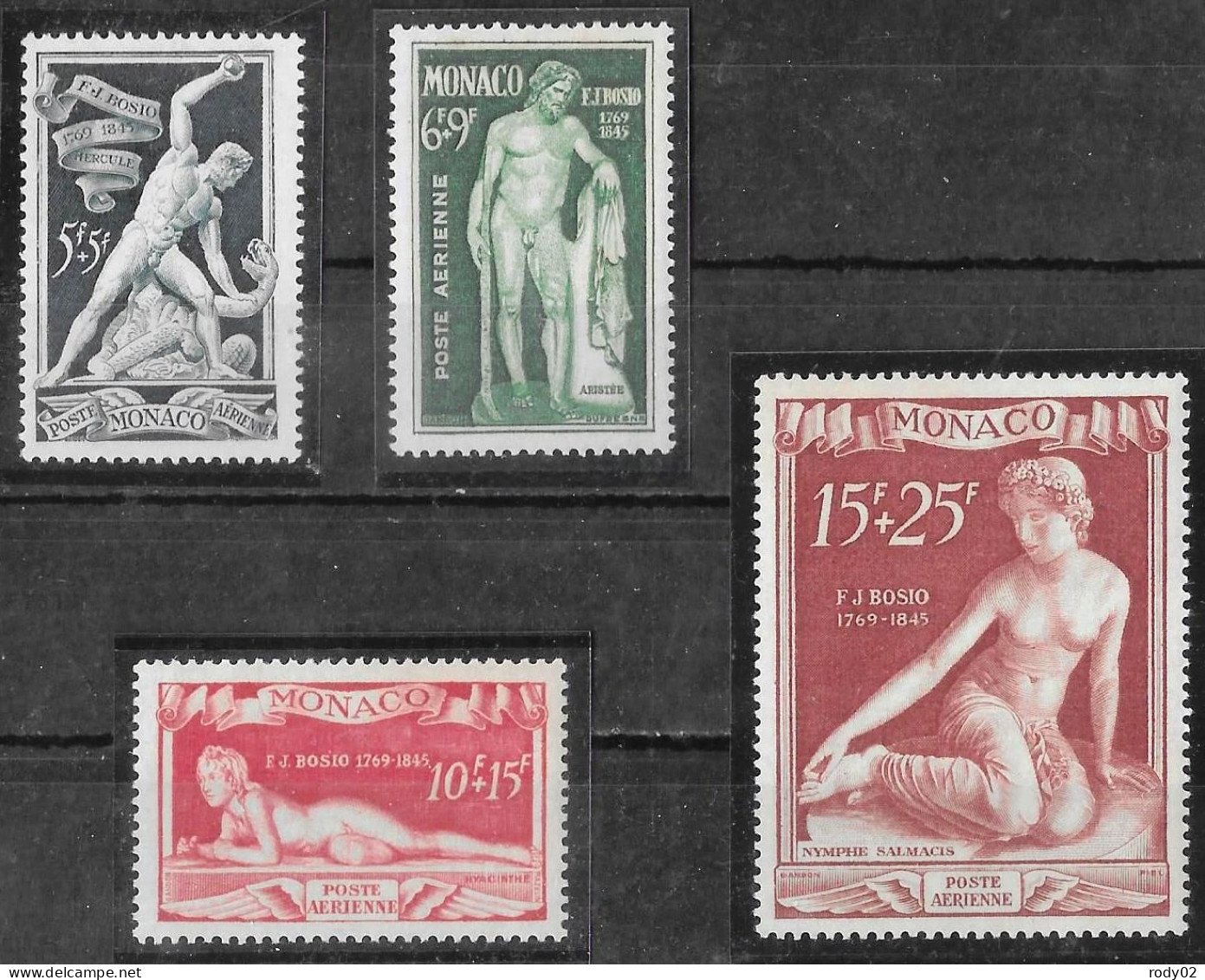 MONACO - SCULPTEUR F.J. BOSIO - PA 28 A 31 - NEUF** MNH - Aéreo