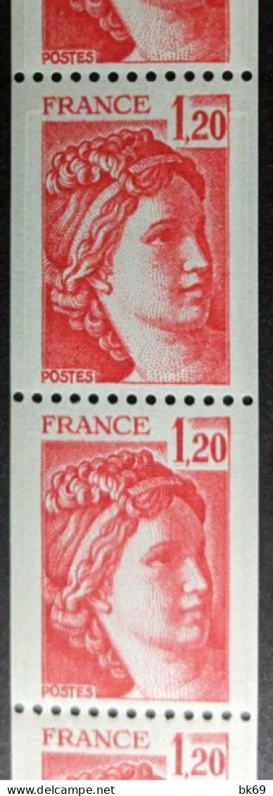 72** Sabine 1.20F N°1981B Roulette De 11 Timbres Avec N° Rouge - Coil Stamps