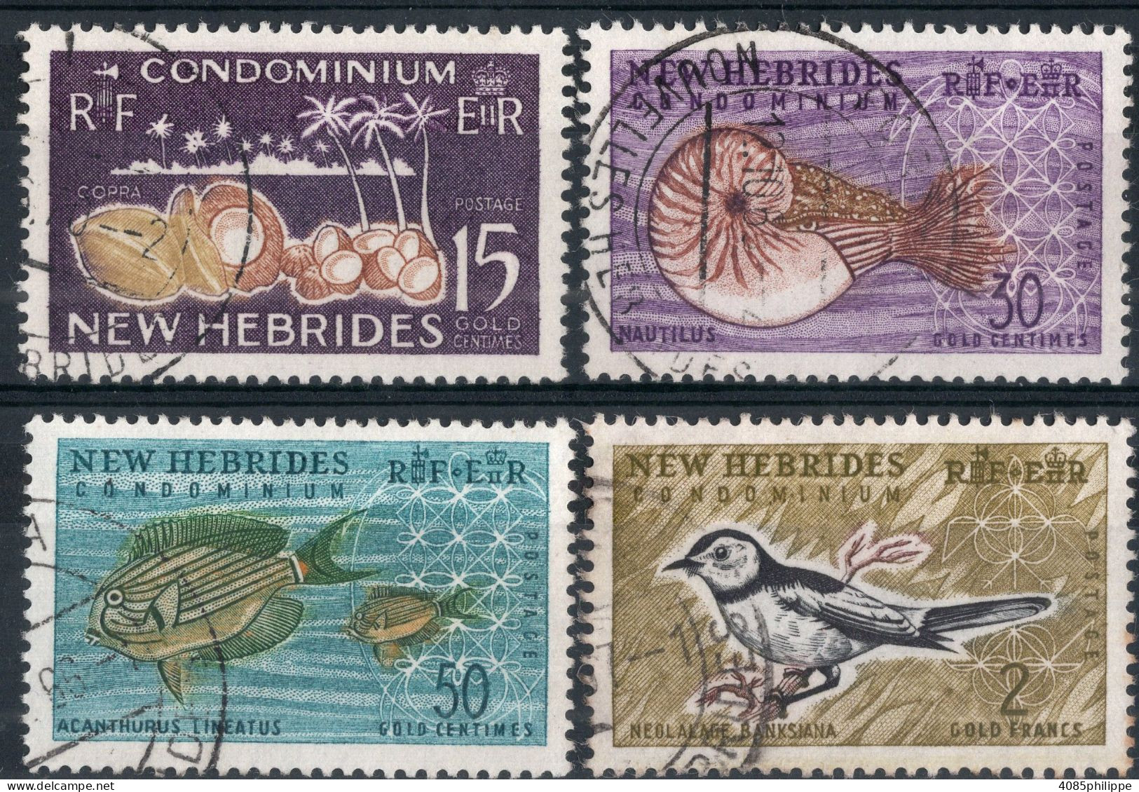 Nouvelles HEBRIDES Timbres-poste N°207 à 210 Oblitérés TB Cote : 14€00 - Used Stamps