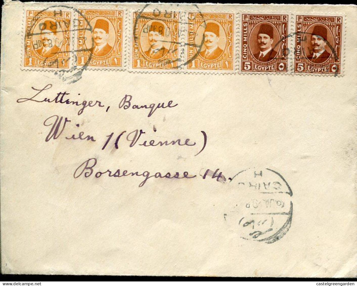 X0369 Egypt, Circuled  Cover 1929 From Cairo To Vienna Austria - Covers & Documents