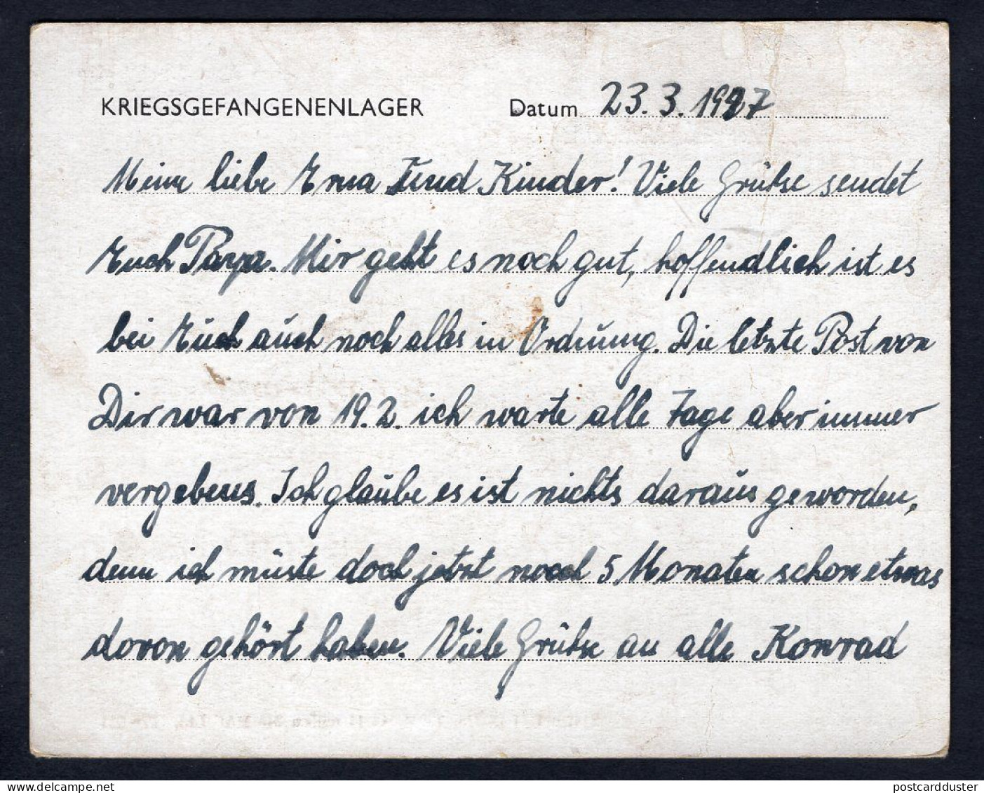 GB 1947 German POW Camp No115 Postcard To Coppenbrügge Kreis Hammeln (p1348) - Covers & Documents