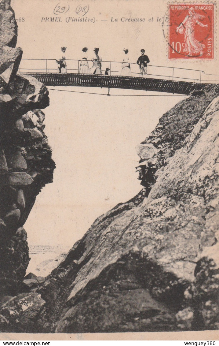 29 PRIMEL TREGASTEL PLOUGASNOU.     La Crevasse Et Le Pont.    SUP PLAN  1916.           RARE - Plougasnou