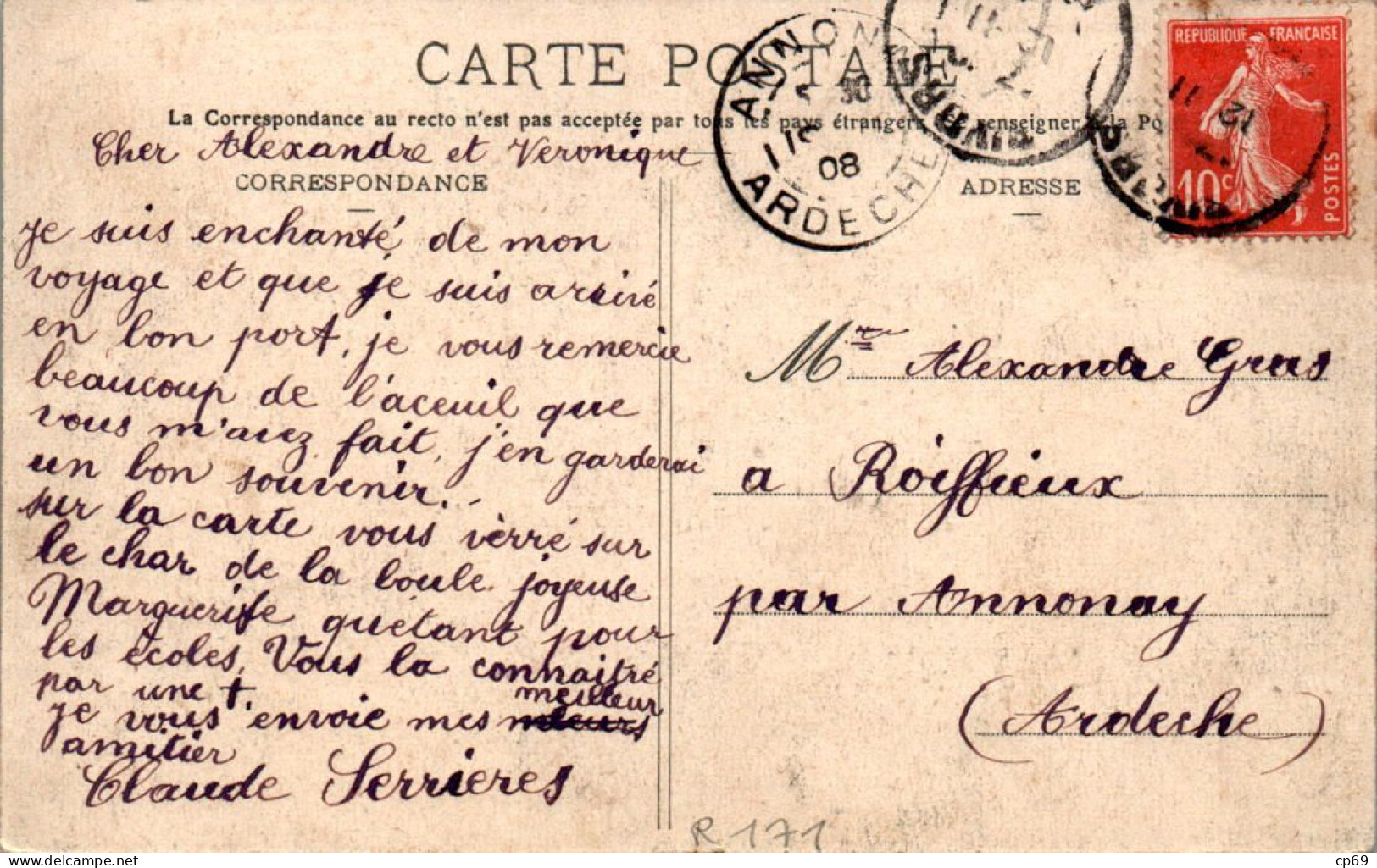 Givors Cavalcade Du 26 Mai 1907 Char La Boule Joyeuse Rhône 69700 Cpa Voyagée En 1908 En TB.Etat - Givors