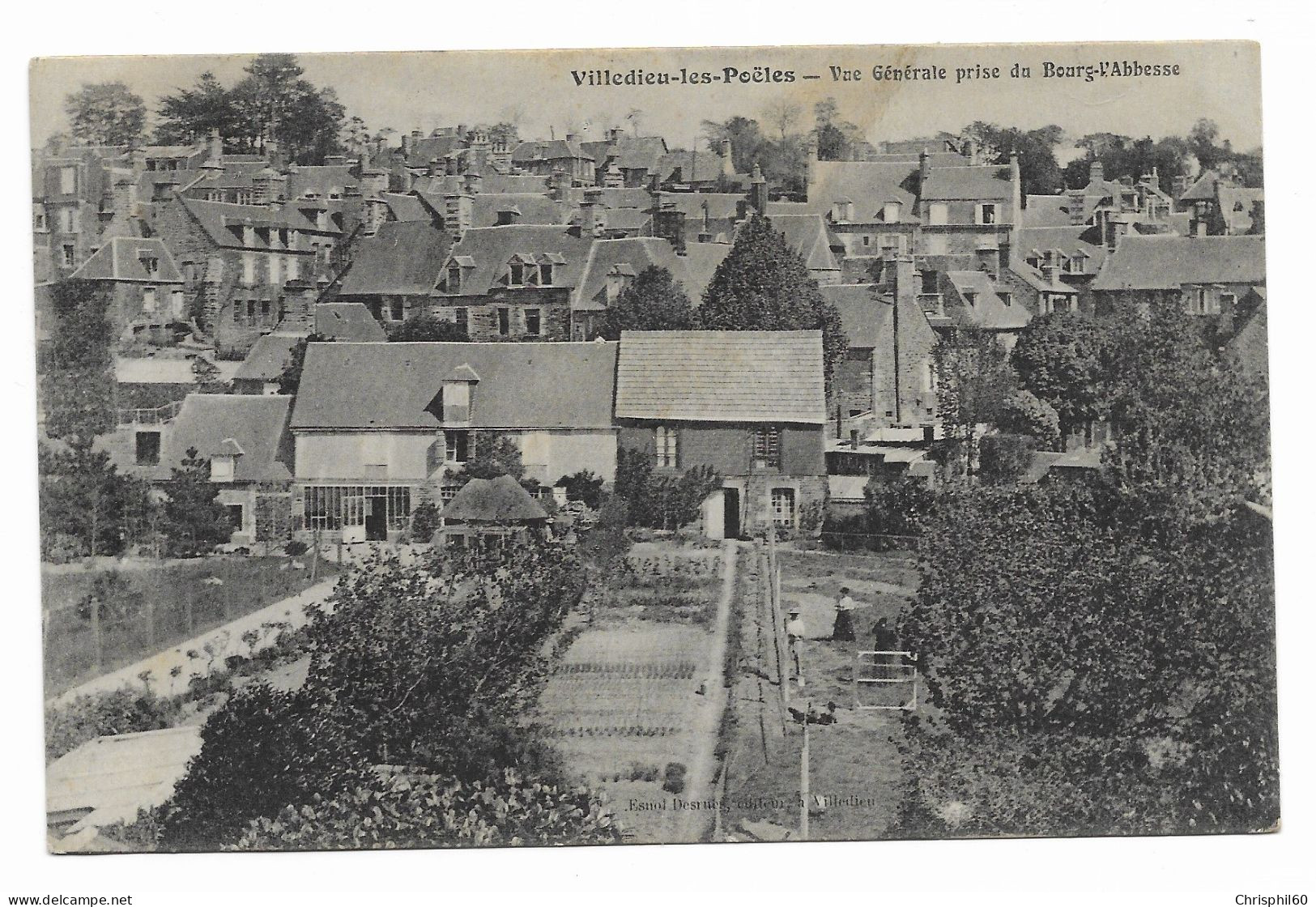 CPA RARE Circulée En 1916 - VILLEDIEU-LES-POELES - Vue Générale Prise Du Bourg-l'Abbesse - Edit. Desrues - Villedieu