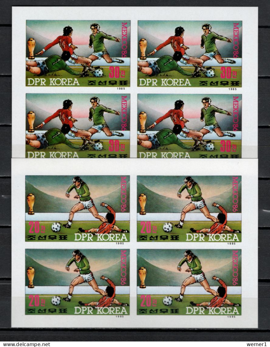 North Korea 1985 Football Soccer World Cup Set Of 2 Sheetlets Imperf. MNH -scarce- - 1986 – Mexique