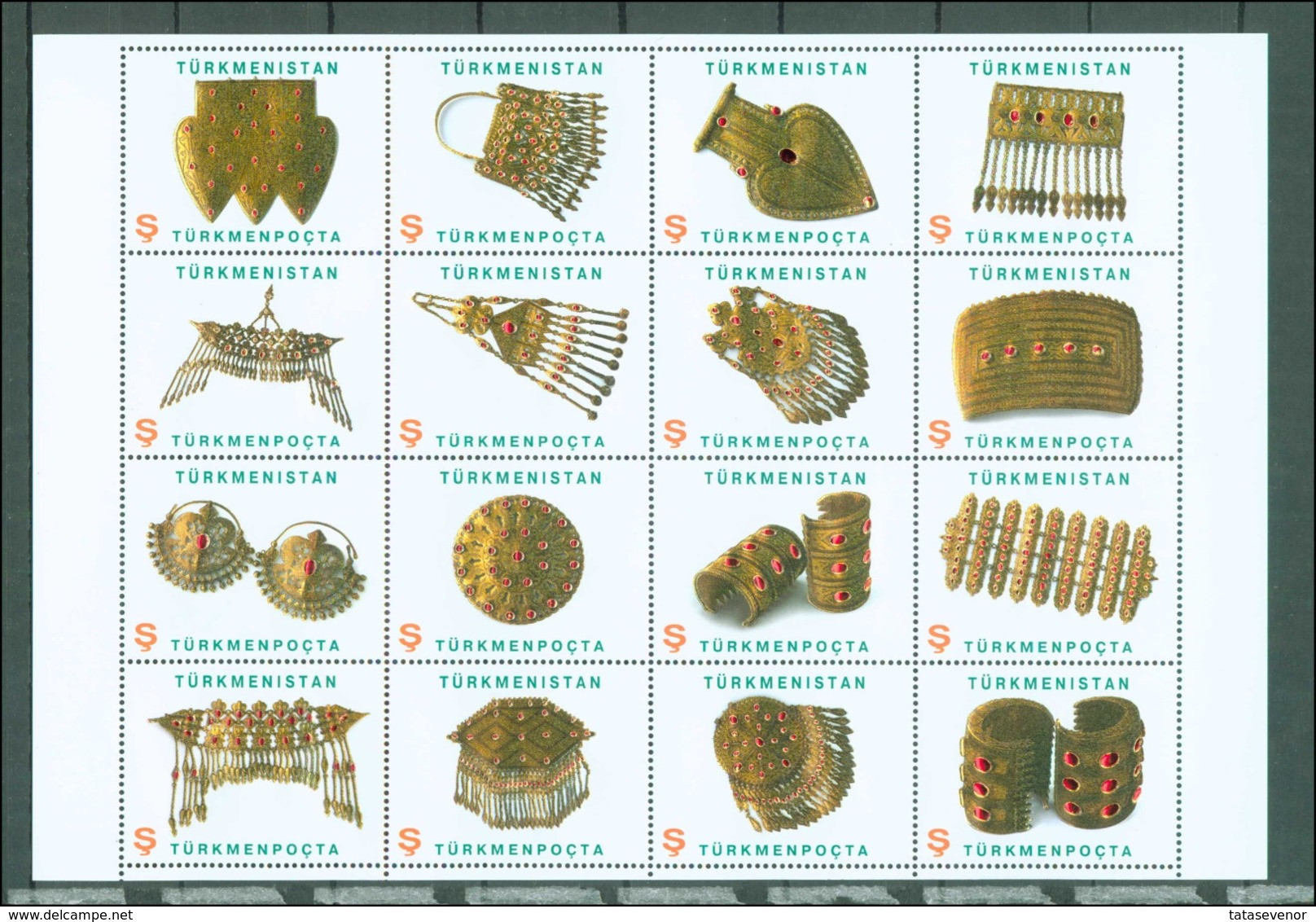 TURKMENISTAN 2L P 2014 Sheetlet Jewelry MNH Art - Turkménistan