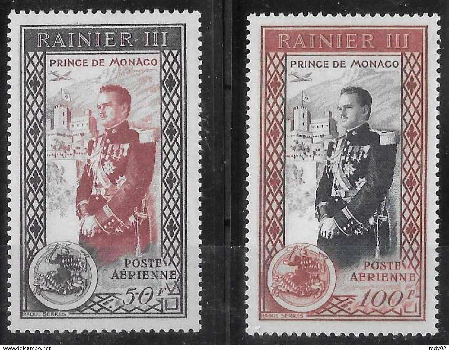 MONACO - AVENEMENT DU PRINCE RAINIER III - PA 49 ET 50 - NEUF** MNH - Aéreo