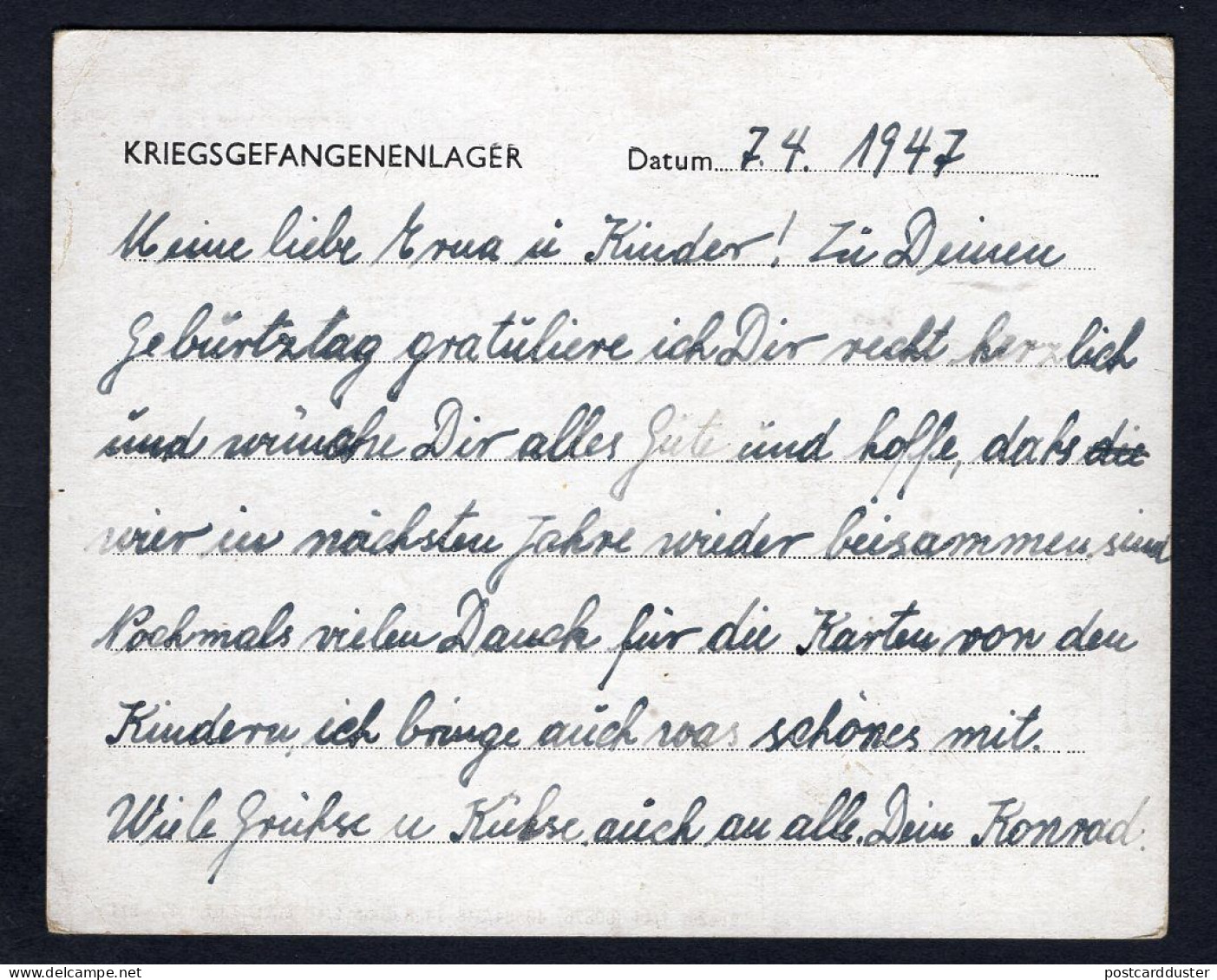 GB 1947 German POW Camp No115 Postcard To Coppenbrügge Kreis Hammeln (p3626) - Covers & Documents