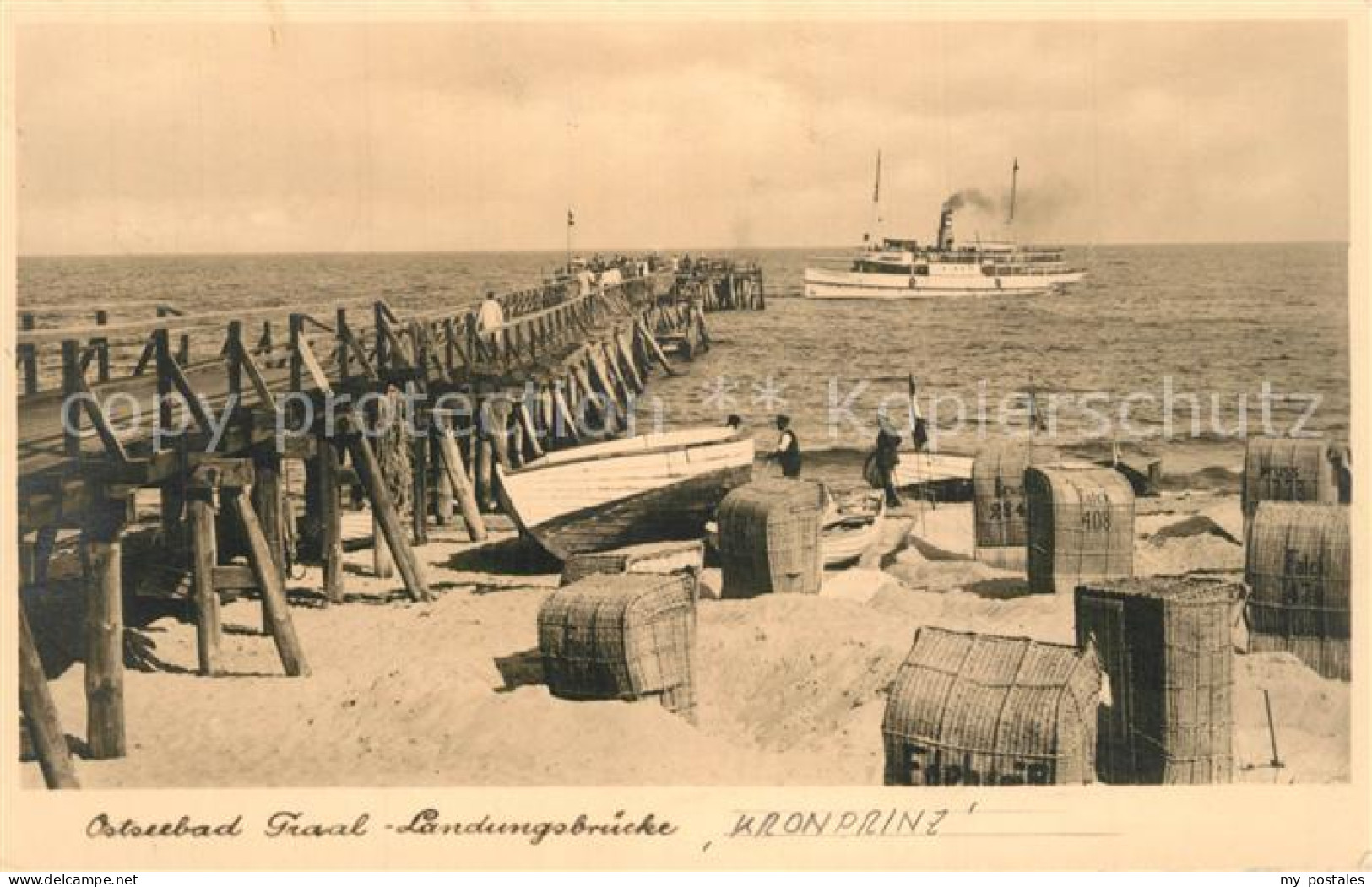 73555501 Graal-M?ritz Ostseebad Landungsbr?cke Dampfer Kronprinz   - A Identifier