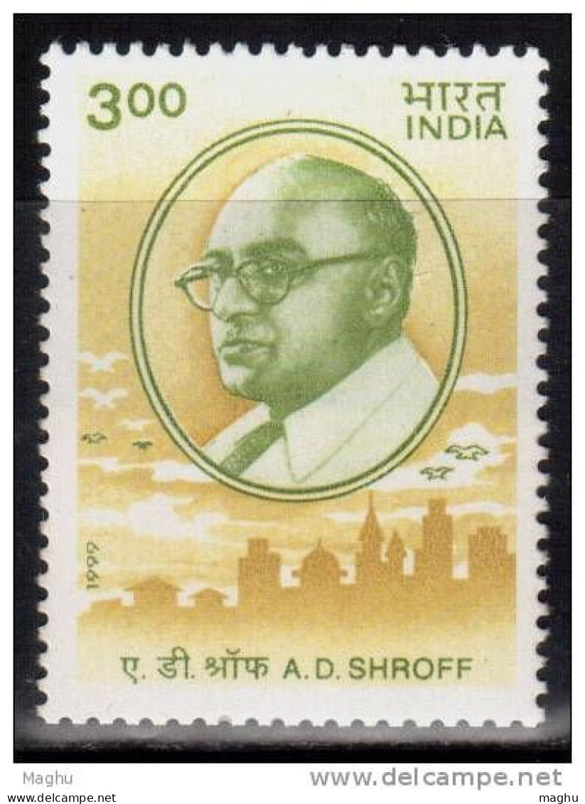 India MNH 1999, Shroff, Economist And Development, Economy, - Ungebraucht