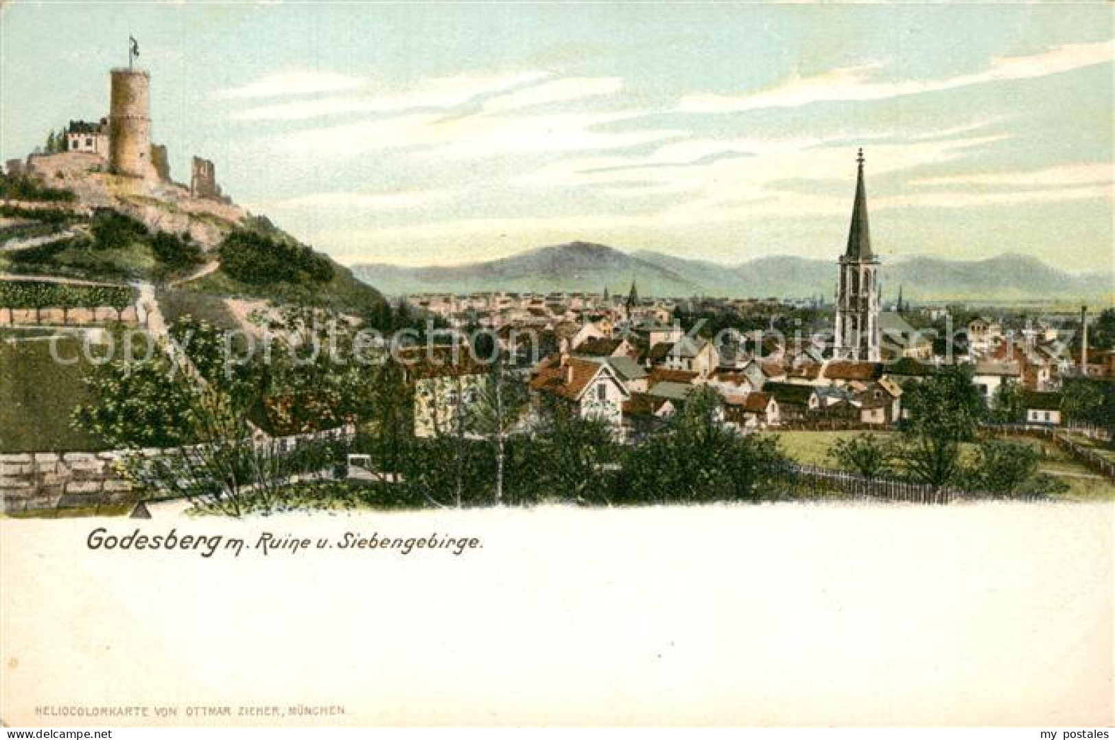 73551211 Godesberg Bad Mit Ruine Und Siebengebirge Godesberg Bad - Bonn