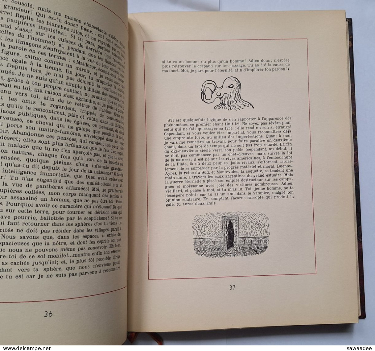 LIVRE - LES CHANTS DE MALDOROR - LAUTREAMONT - ED. LA BOËTIE - BRUXELLES - 1948 - ILLUSTRATIONS : R. MAGRITTE - N° 2740