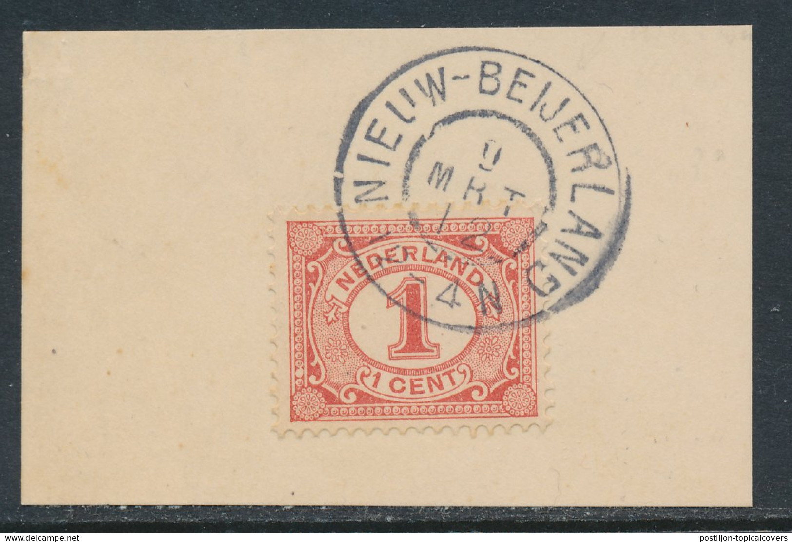 Grootrondstempel Nieuw-Beijerland 1912 - Poststempel
