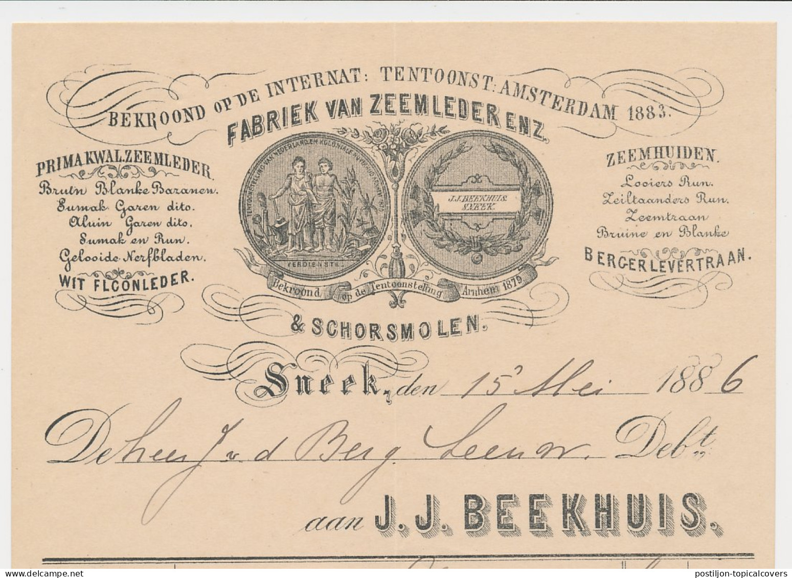 Nota Sneek 1886 - Fabriek Van Zeemleder - Netherlands