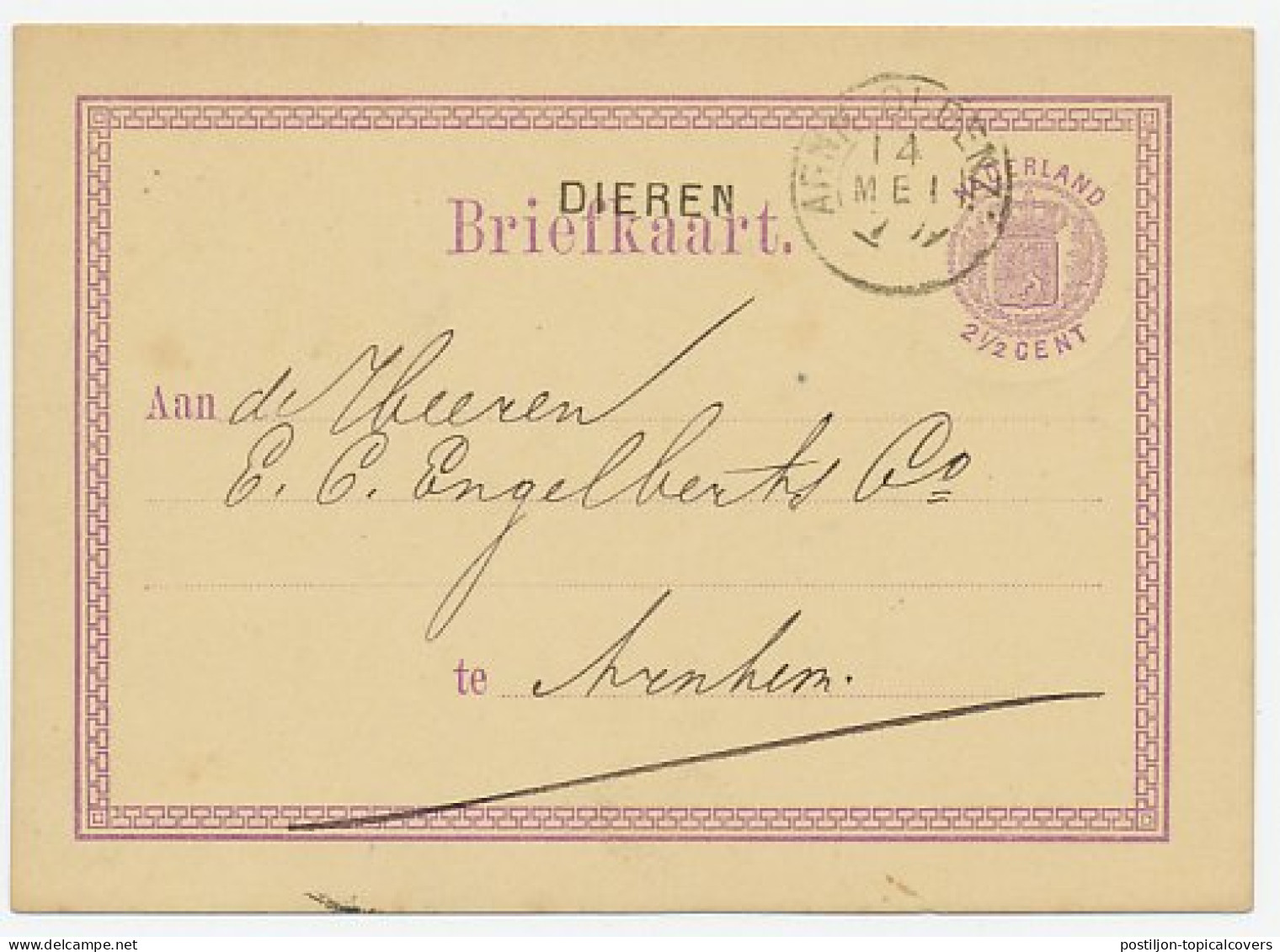 Naamstempel Dieren 1877 - Lettres & Documents