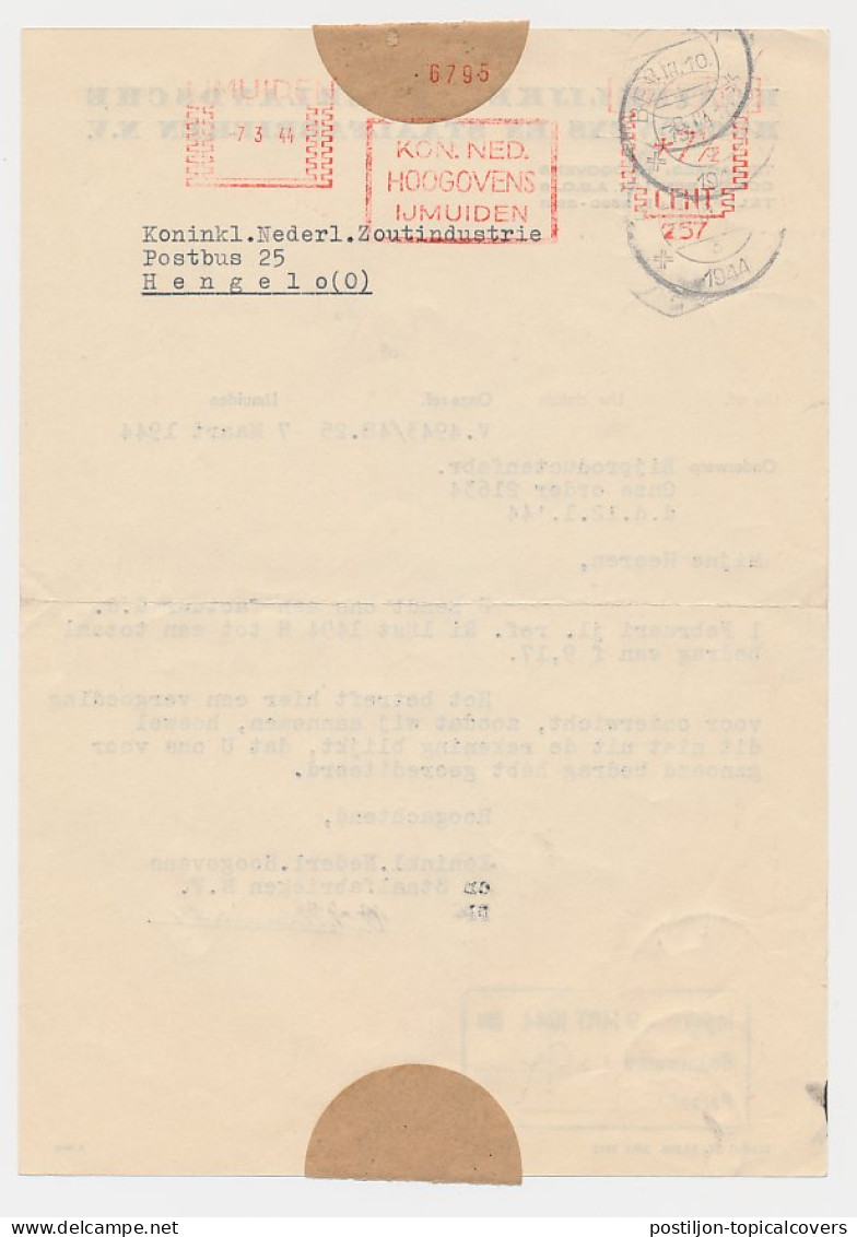 Vouwbrief IJmuiden 1944 - Hoogovens En Staalfabrieken - Nederland