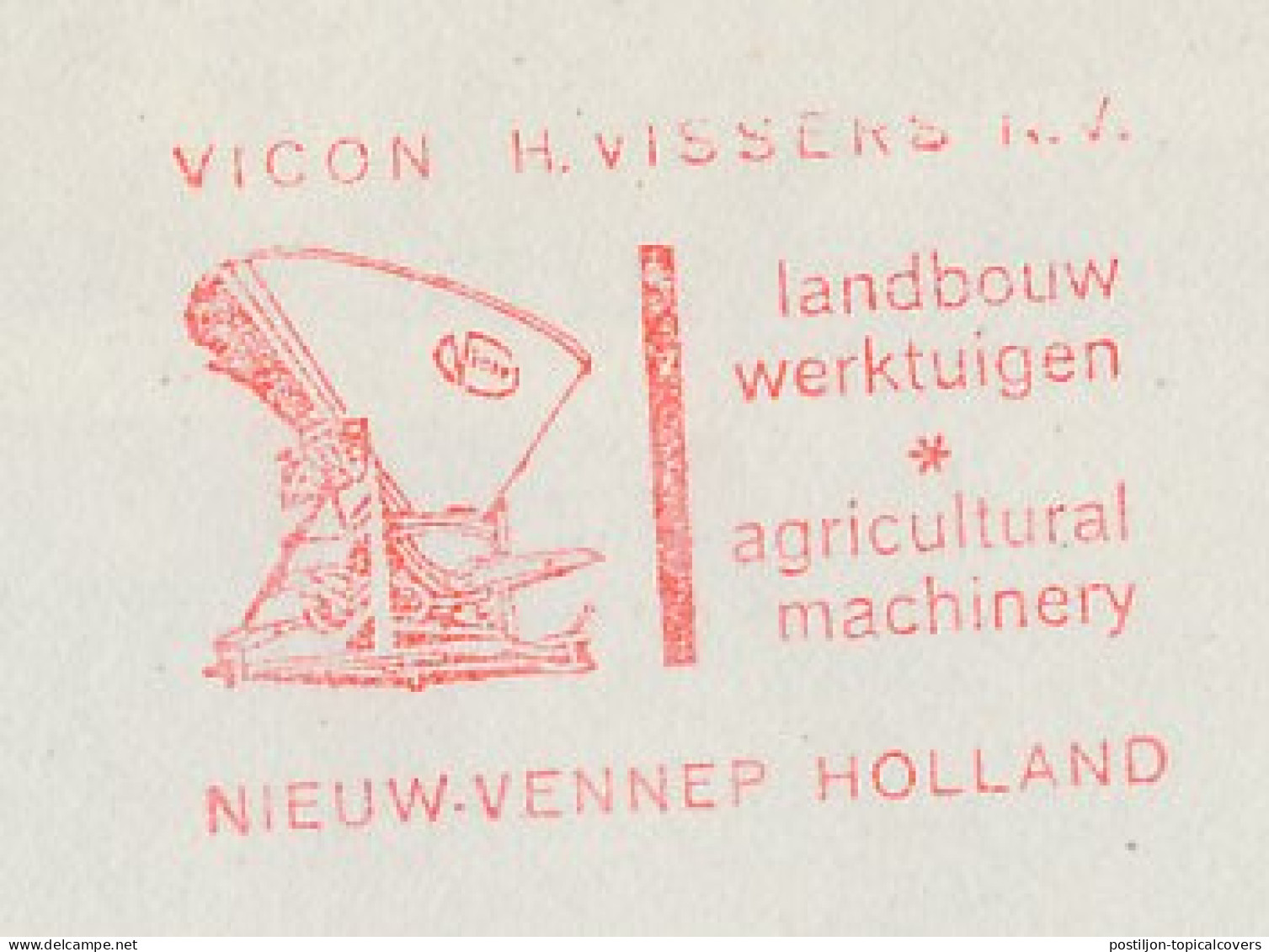 Meter Cover Netherlands 1967 Agricultural Machinery - Agricoltura