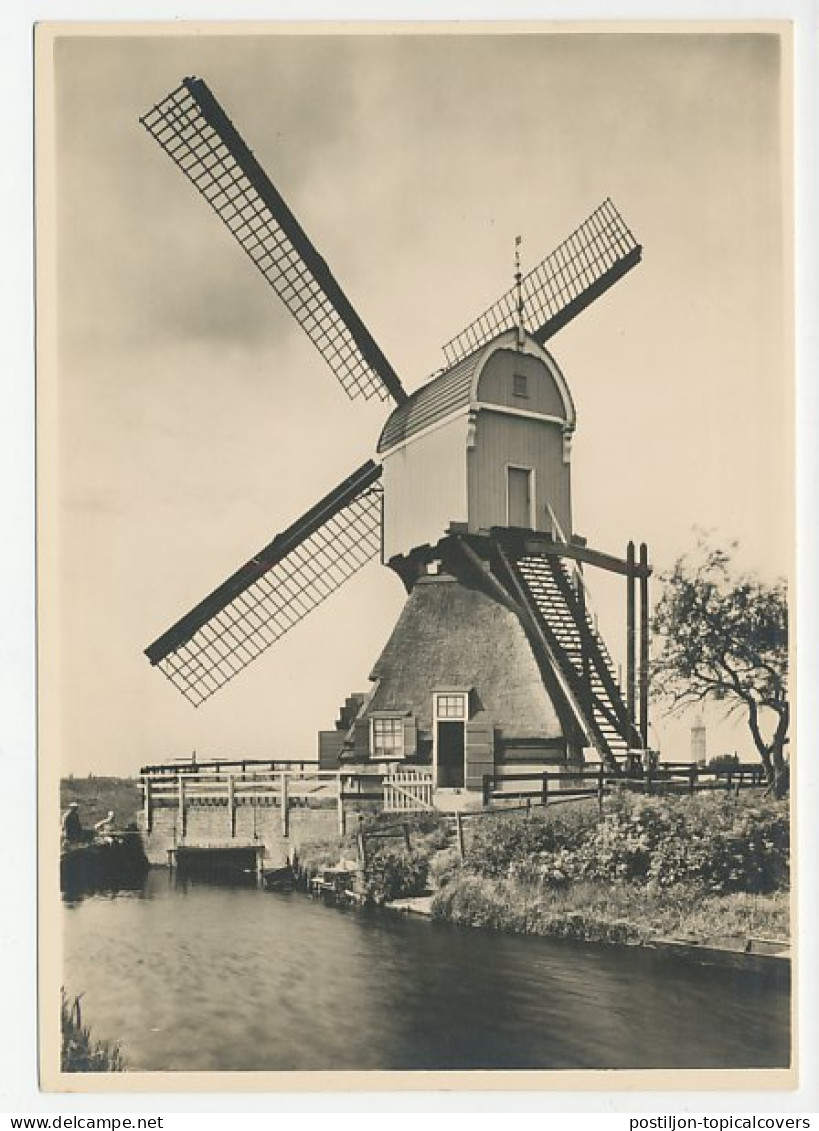 Postal Stationery Netherlands 1946 Watermill - Lexmond - Windmills