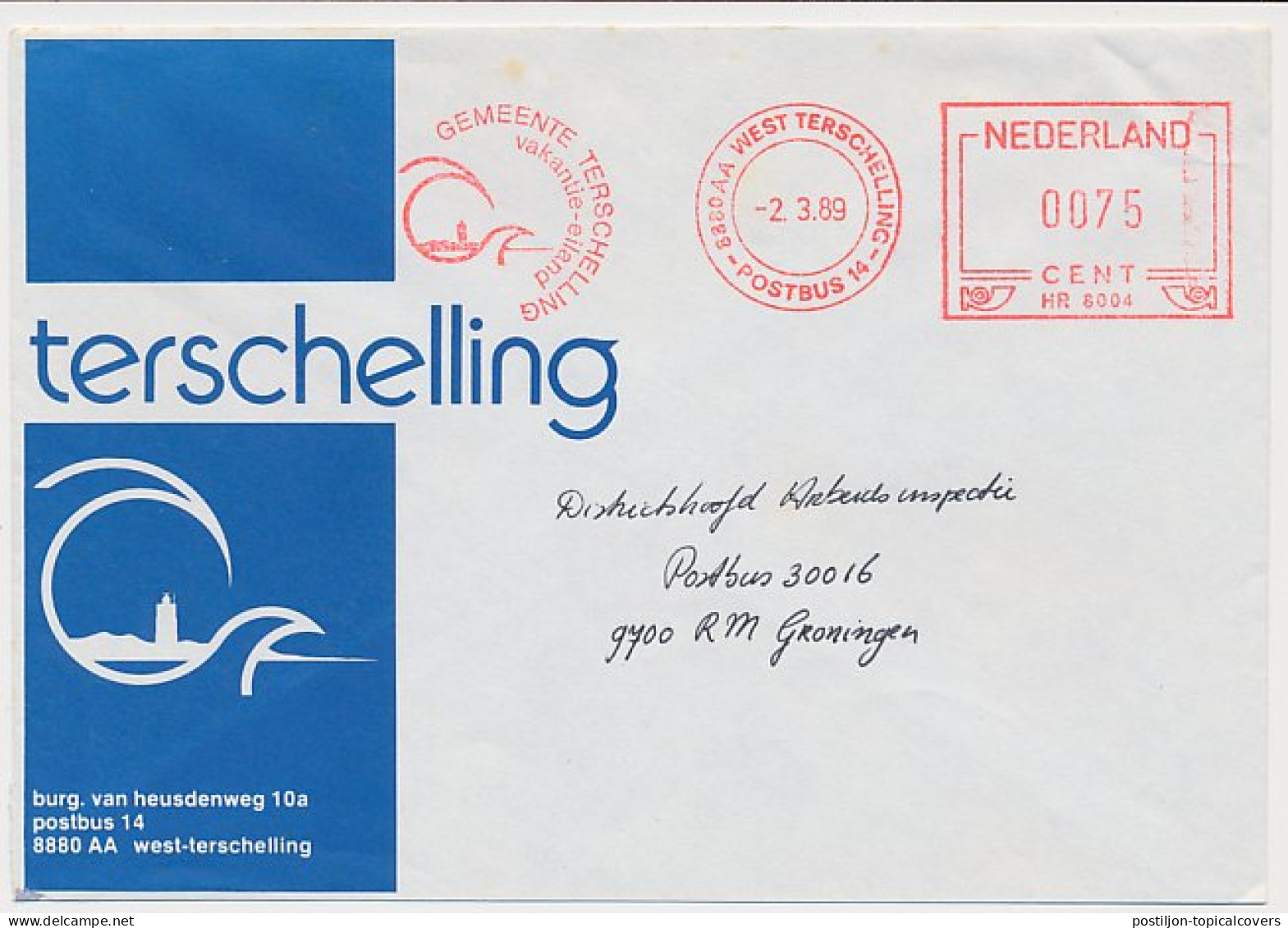 Meter Cover Netherlands 1989 Lighthouse - Brandaris - Terschelling - Vuurtorens