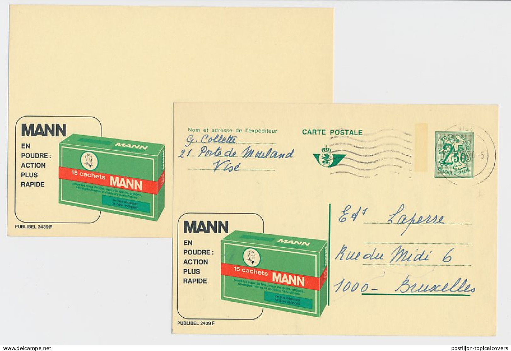Essay / Proof Publibel Card Belgium 1970 - Publubel 2439 Medicine - Powder - Farmacia